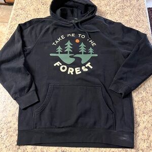 keep Nature Wild Black "Take Me to the Forest" Graphic Hoodie xl